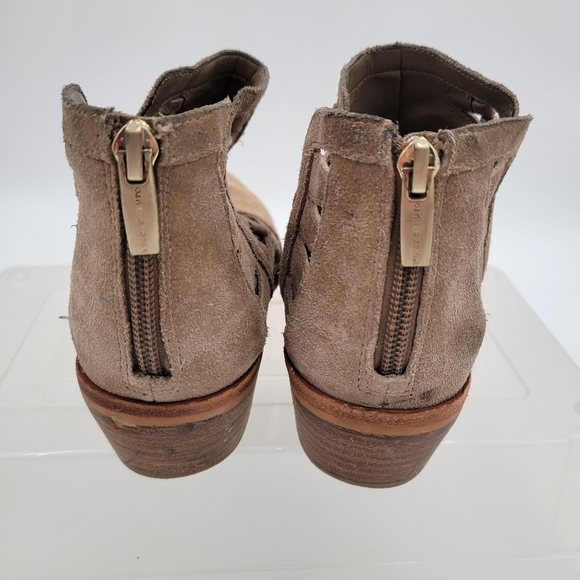 Womans Vince Camuto Peera Brown Suede Ankle Booties Back Zipper S 8 - Picture 9 of 13